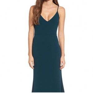 LULU’S EMERALD TRUMPET DRESS